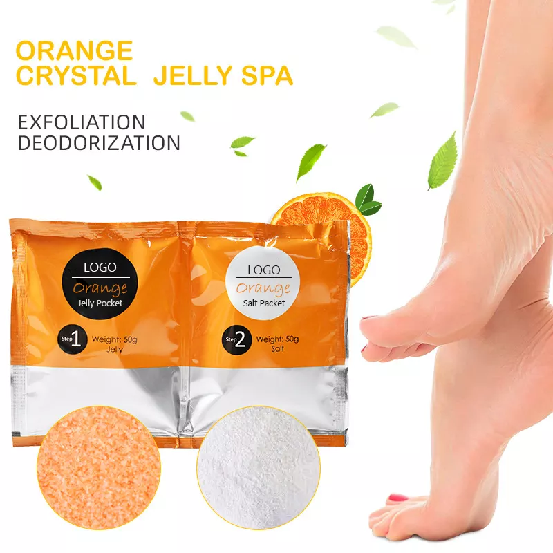 Etiqueta privada de exfoliante para pies con sal de Epsom